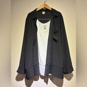 Chico’s black white dot tank shirt 2pc set XXL 2X 20/22 4